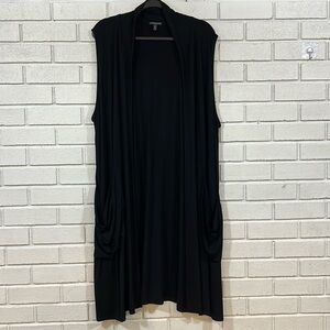 Eileen Fisher Long Black Vest Top